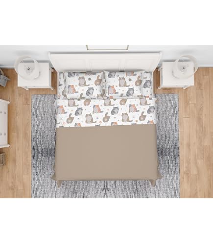 BIANCHERIAWEB - Completo Lenzuola Linea Pensieri Delicati 100 Cot 8056710540604