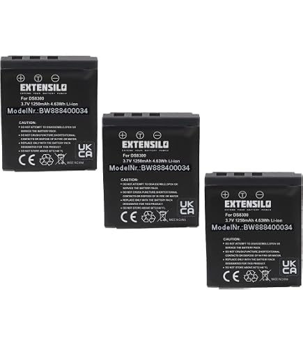 2x Kamera-Akku 1400mAh, Li-Ion | Kompatibel Mit Vielen Modellen (Yakumo, BenQ, Jenoptik Uvm.) | 3,7V, Schwarz