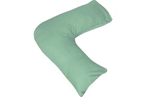 AmigoZone Orthopaedic-Luxury V Shaped Pillow Nursing, Pregnency, Back Support With Free Pillow Case (Mint)
