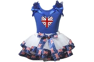 Petitebelle British Heart Shirt Petal Skirt Girl Outfit Nb-8y
