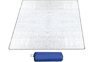 AIYING Tapis Isolant Camping, 200x200cm Tapis de Sol de Camping en Mousse, Tapis Isolant Thermique Aluminium Étanche, Pliable Tapis de Tente Double Face pour Camping Randonnée Voyage Pique-Nique Extérieur