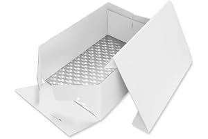 PME BCO895 Fond et Boîte à Gâteau Rectangulaires, Plastique, Blanc, 381 x 278 mm