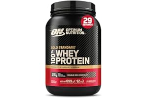 Optimum Nutrition 100% Gold Standard Whey Protein Powder, 24g Protein, Double Rich Chocolate, BCAA, Low-Sugar, Fast-Digesting