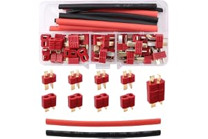 Lyeteung 15 Par Halkfria T-Pluggar Kontakter, Deans-Stil T-Kontakt Hane och Hona med Krympslang, för RC Lipo-Batterier