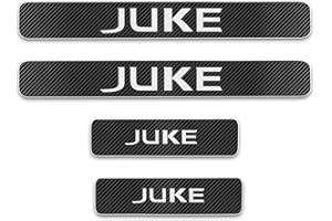 CWWHY 4 Pcs Carbon Fiber Car Door Sill Protector Stickers for NIS-san Juke, Welcome Pedal Kick Plates Scuff Guard Non-Slip Auto Styling Accessories