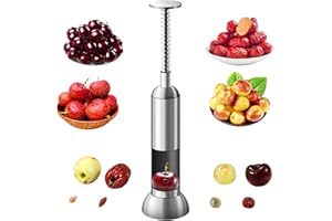JasCherry Handy Snocciola Ciliegie, Snocciolatore di Ciliegie in Acciaio Inossidabile 304 di Alta Qualità, Core Remover Pitter Tool per Ciliegie, Datteri rossi, Giuggiole, Frutta