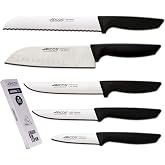 Arcos Professional Kitchen Knives Set | Professional Kitchen Knives | Stainless Steel Knives Black Handle | Kitchen Utensils