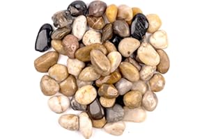 SGEHAI Piedras de río, piedras decorativas, piedras pulidas, piedras decorativas, para manualidades, jarrones, piedras decorativas, jardines, paisajismo, etc. (aprox. 0,95 kg-8-16 mm)