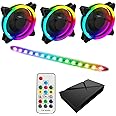 Game Max Addressable RGB 3-in-1 Kit with 3 Velocity Fans, 0.3m Viper LED Strip & PWM Fan Hub with RF Remote Control