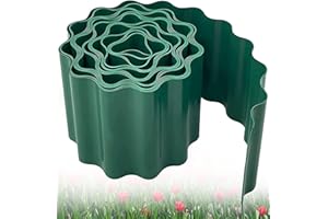 KAHEIGN Plastikowe obrzeże ogrodowe, 9 m x 15 cm, elastyczne ogrodzenie trawnika do obramowania ogrodu, rabat kwiatowych i DIY do kształtowania krajobrazu na zewnątrz