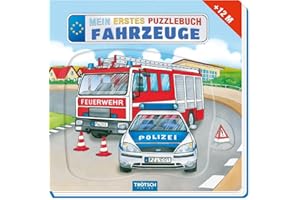 TRÖTSCH - Mein erstes Puzzlebuch "Fahrzeuge" | Farbenfrohes Kinderbuch mit lustigen Reimen und großen Puzzleteilen. Interaktives Kinderbuch zum gemeinsamen Vorlesen, Spielen und Staunen | Ab 1 Jahr