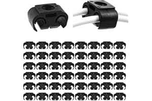 Yuiturt Pack of 50 Car Brake Line Clip Brake Line Holder, Black Plastic Double Clip for Brake Hose for Attaching Vehicle Lines 811611797