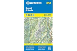 Dolomiti di Brenta. Carta topografica in scala 1:25.000, antistrappo, impermeabile, fotodegradabile. Ediz. italiana, francese, inglese e tedesca: Tabacco Wanderkarte 1:25000: 053