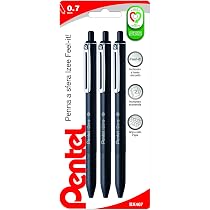 Pentel Penna A Sfera Superb 0.7mm Nero - Punta Fine Con Corpo Trasparente