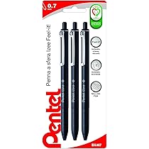 Pentel Penna A Sfera Superb 0.7mm Nero - Punta Fine Con Corpo Trasparente