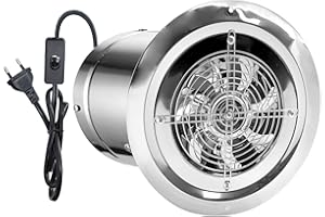 HOSE VARY 150mm Extractor Ventilador Redondos Extractor de Aire 480m³/h con Salida por Correa Robusto Ventilador Metálico de Pared para Cocinas, Garajes, Almacenes, Talleres y Sótanos