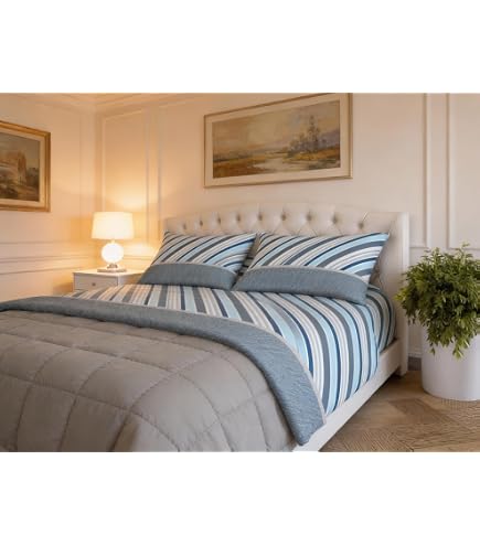 COTTON ARTEan Set Lenzuola 200x200 – Cotone Biologico GOTS, Grigio, 4 Pezzi, Con Angoli Elastici