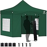 VOUNOT Pavillon 3x3m Wasserdicht Stabil Winterfest, Pop Up Faltpavillon mit 4 Seitenteilen und 4 Sandsäcke, Party Pavillon Fa