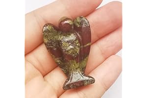 Manekieko Natürliche Drachenblutstein Heilung Kristall Gebet Schutzengel Statue,38mm Schnitzen Tasche Palm Stein Figuren Dekoration