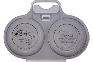 COOK CONCEPT - KC2152 Cuisy pour Œufs au Plat, Mollets, Durs au Micro-Ondes - Set de 2-10 Pièces - Plastique - 15,8 x 11,5 x 3 cm - Couleur Aléatoire - Pratique et Facile à Nettoyer