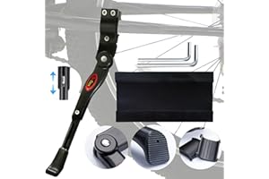 TenFans - Soporte de Bicicleta para Bicicleta de pie Lateral, Ajustable, para Bicicleta de aleación de Aluminio, Apto para Bicicleta de 22 a 29 Pulgadas con Protector de Cadena de Bicicleta