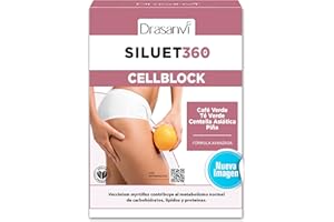 DRASANVI CELL BLOCK - Café Verde + Diente de León + Té Verde + Centella Asiática + Zinc - Ayuda a combatir la CELULITIS - VEGANO - SIN GLUTEN - 45 comprimidos