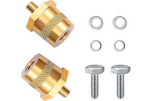 SUNHATY Batteriepoladapter Paar M6 Batteriepol Batteriepolklemmen Messing mit Edelstahlschrauben und Unterlegscheiben M6 Batteriepol für Lithium-Autobatterien