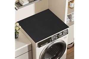 KOOLYOUTH Waschmaschinenauflage 60x60 cm, Universal Waschmaschinenabdeckung, Rutschfest Waschmaschinenbezug, Antirutschmatte Waschmaschine, Staubschutzabdeckung für Waschmaschine, Trockner, Deckelschutz