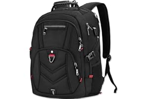 NEWHEY plecak na laptopa o przekątnej 17,3 i 18,4 cala, duża torba podróżna, plecaki szkolne z portem ładowania USB, wodoodporna torba na komputer dla mężczyzn i kobiet