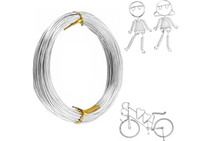 OMBRISA Aluminum Craft Wire 18 Gauge 1mm, Crafting wire 30m/98.4ft, Bendable Thin Wire, Jewelry Wire for Modelling, Bonsai Training, Skeleton, Floral Making, Wire Weaving Wrapping, DIY Crafts (Silver)