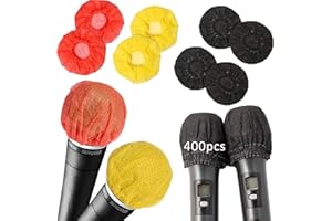 SENENQU 400PCS Housse de Microphone Jetable, Universel Couverture de Microphone, Protection Micro en Non-tissé Pour Pare-brise, Bonnette Micro Jetable Pour KTV et Enregistrement de Salle