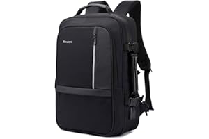 Xnuoyo 17.3 Pollici Espandibile Laptop Zaino Antifurto, Impermeabile TSA Zaino Porta PC Convertibile per Notebook (Nero)