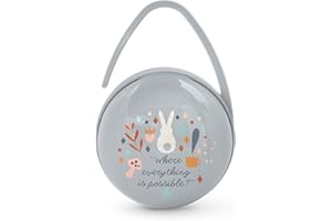 Suavinex, Boîte à Tétine Duo avec Capacité pour 2 Sucettes. Pochette pour Sucettes, Boîte à Sucette avec Anse Flexible, Étui Sucette, pour Bébés +0 Mois, Wonderland Bleu