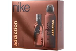 NIKE - Addiction Man Promoción Perfume 100 ml + Desodorante 200 ml, Colonia y Desodorante Hombre, Perfume Formato Spray, Eau de Toilette Natural y Masculina, Aroma Amaderado Balsámico