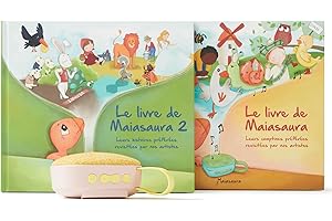 MAIASAURA - Pack Maïa la Boite à Musique et Histoires avec 2 Livres Offerts - 50 Titres Inclus - La Conteuse Minimaliste pour Enfants dès la Naissance - Comptines Berceuses… (Jaune Rose)