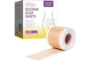 FVVSIEDK Scar Away Silicone Scar Sheets(1.6"x135"-3.4M),Medical Grade Silicone Scar Tape,Silicone Strips for Scar Healing,Painless Scar Removal Tape for All Surgical Incisions,C-Section,Burn,Keloid,Acne
