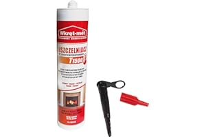 KLIMAS Dichtmasse 1500°C 310ml Hitzebeständige Temperaturbeständigkeit Silikon Ofenrohr, Backofen Kleber Hitzebeständig Feuerfest Schwarz Hochtemperatur Kamin-Dicht Räucherkammern Hohe Temperatur Dichtstoff