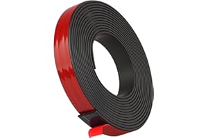 AXFEE Nastro Magnetico Autoadesivo Forte, 3M Rotolo di Nastro Magnetico con Forte Supporto Autoadesivo, per Tende, Foto, Poster, Magneti per Frigorifero, Zanzariere, Domestico(1.5cm*1.5mm)