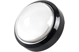 EG STARTS 4 Pouces 100mm Big dôme 12V LED Lumineux des Boutons poussoirs avec Micro pour Arcade Machine Jeux vidéo Pièces (Blanc)