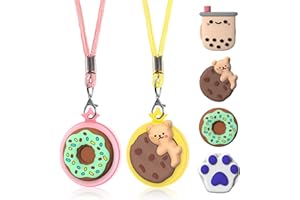 MOWYEOK AirTag Chaîne pour enfants - Pour Apple Airtag - Caché - Étui AirTags - Plus confortable que le bracelet - Pendentif - Suivi GPS anti-perte (rose, jaune)