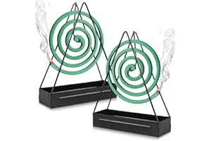 Aopskumd 2Pcs Porta Spirale Antizanzare,Porta Bobina per Zanzare,Metallo Sospensioni Porta Spirale Zanzare,Porta Zampirone da Esterno & Interno Per Campeggi,Sonno,Uffici,Giardini,Nero,15 * 12 * 4 cm