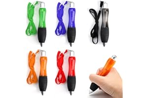 TIETOY 5 Pieces Big Fat Heavy Weighted Pens with Hanging Rope, Multicoloured Pen Wide Body Ballpoint Handwriting Pens Ergonomic Ballpoint Pens for Arthritis and Tremors (Red, Orange, Blue, Green, Black)