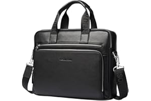 BISON DENIM Mens Genuine Leather Briefcase Hand Bags Satchel