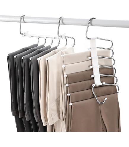 Meetu 5-fach Hosenbügel - Edelstahl Kleiderbügel Mit Schwenkarmen
