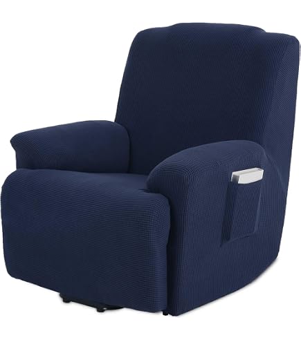 ZYYH 4 Pezzi Copripoltrona Relax Reclinabile Elasticizzate, Stampa Copridivano Poltrona Relax Antiscivolo Salvadivano Copertura Fodera per Poltrona Reclinabile con Tasca (Color : L