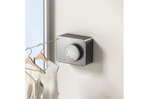 MUSTORN Fil Linge Extérieur Retractable Support Mural Extensible Corde A Linge Retractable Interieur Etendoir Linge Exterieur Etendoir Mural Exterieur Sechoir Mural Interieur 4.2m(Rectangulaire, Gris)