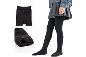 Runmeihe Collant felpati bambine, calze termiche invernali opachi, collant termici elasticizzati a doppia fodera