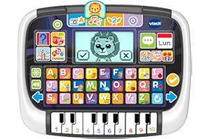 VTech Pannello educativo con pianoforte tablet per bambini multi-app, giocattoli interattivi per bambini +2 anni, versione ESP.