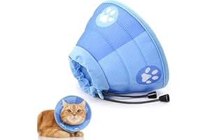 DIVONO Collare per gatti, morbido collare conico, collare di restauro Soft Collar Cone dopo operazione e lesioni, collare di protezione per animali domestici, collari conici per gatti piccoli e grandi (blu)