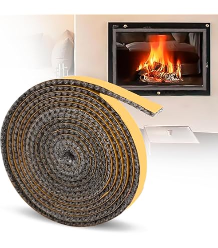 Nastro Guarnizione Autoadesivo Per Camino E Stufa, 3 M, 18x8 Mm, Resistente Al Calore Fino A 550°C - 5